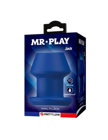 Mr play - jack plug anal hueco silicona azul talla m