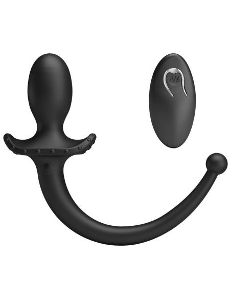 Mr play - vibrador anal y perineal con control remoto inalámbrico negro