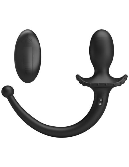 Mr play - vibrador anal y perineal con control remoto inalámbrico negro