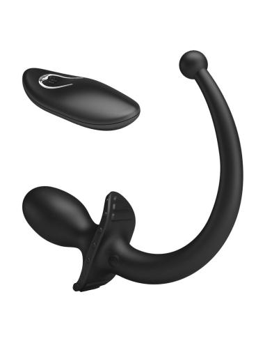 Mr play - vibrador anal y perineal con control remoto inalámbrico negro