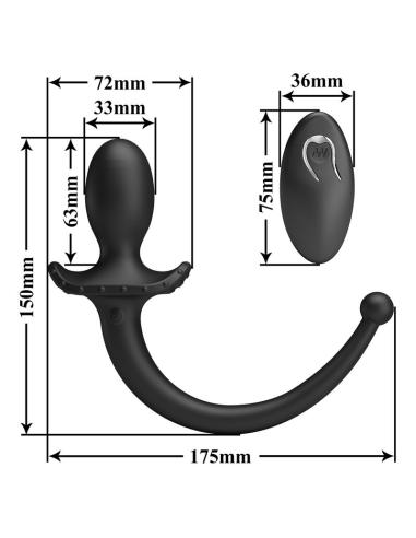 Mr play - vibrador anal y perineal con control remoto inalámbrico negro