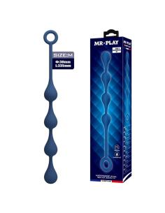 Mr play - bolas anales silicona azul talla m 33 cm