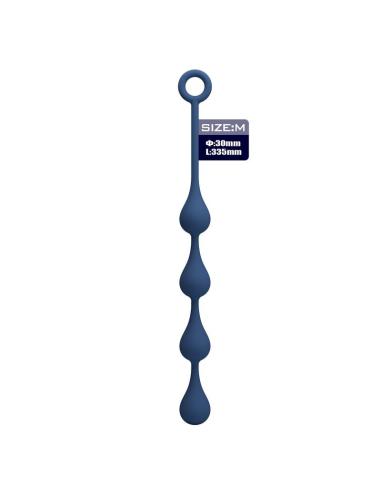 Mr play - bolas anales silicona azul talla m 33 cm
