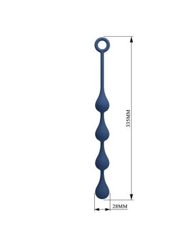 Mr play - bolas anales silicona azul talla m 33 cm