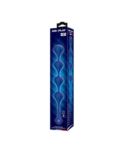 Mr play - bolas anales silicona azul talla l 42,6 cm
