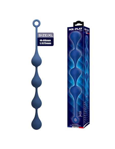 Mr play - bolas anales silicona azul talla xl 52,5 cm