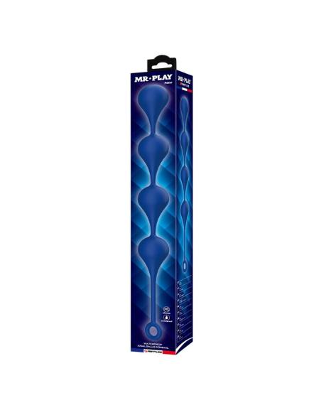 Mr play - bolas anales silicona azul talla xl 52,5 cm