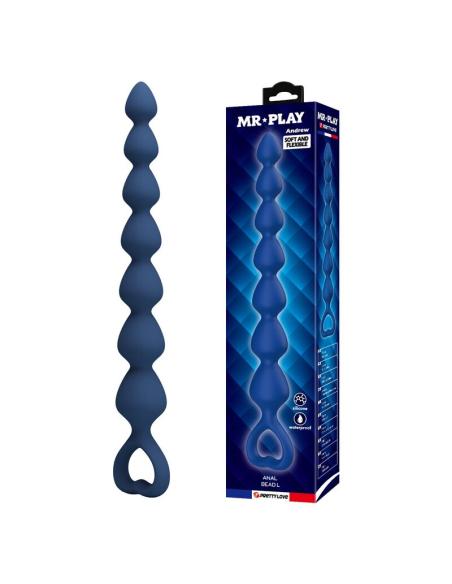 Mr play - bolas anales y plug anal silicona azul 26,7 cm