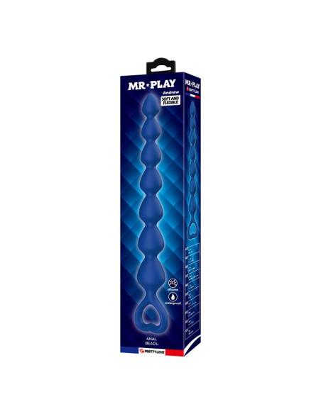 Mr play - bolas anales y plug anal silicona azul 26,7 cm