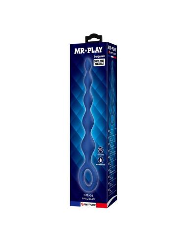 Mr play - bolas anales y plug anal silicona azul 20,4 cm