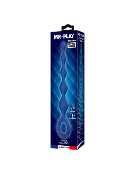 Mr play - bolas anales y plug anal silicona azul 20,4 cm