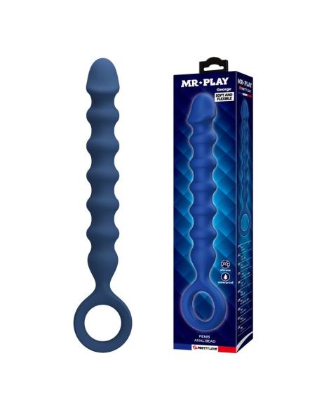 Mr play - bolas anales y plug anal silicona azul -ø- 3,4 cm - 28,5 cm
