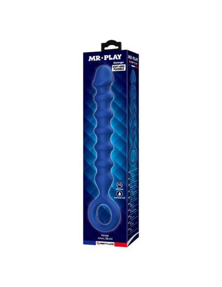 Mr play - bolas anales y plug anal silicona azul -ø- 3,4 cm - 28,5 cm