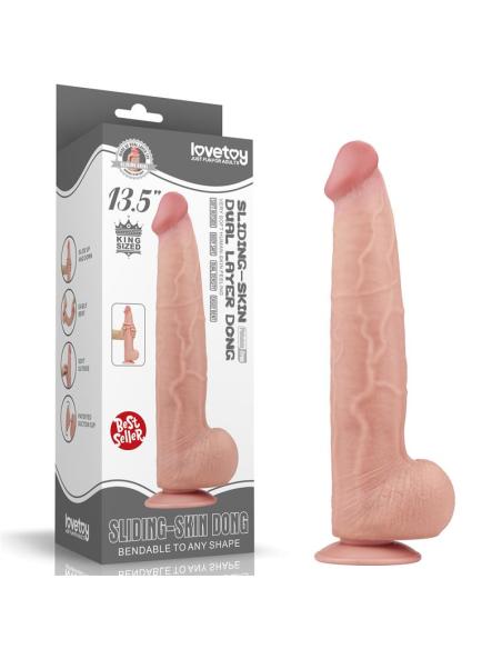 Dildo Dual Layer Piel Retractil 13.5