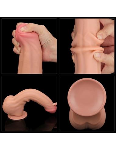Dildo Dual Layer Piel Retractil 11.5