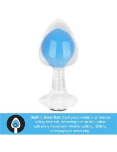 Gemoria Plug Anal Silicona Bola Interna Acero Brilla en la Oscuridad