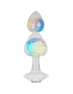 Gemoria Plug Anal de Silicona con Centro de Cristal Multicolor