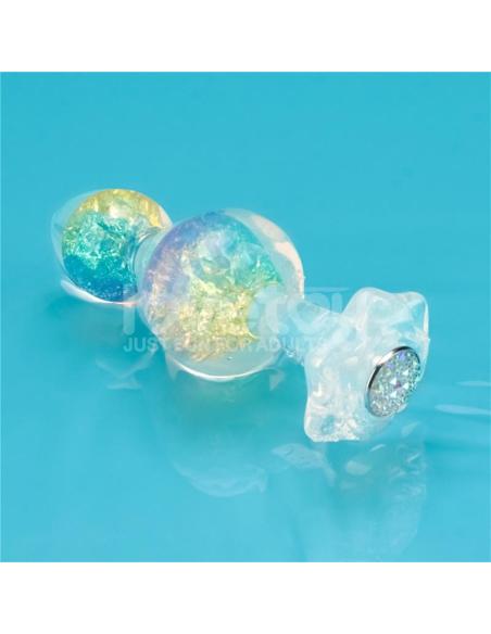 Gemoria Plug Anal de Silicona con Centro de Cristal Multicolor