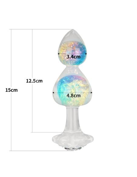 Gemoria Plug Anal de Silicona con Centro de Cristal Multicolor