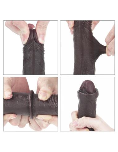 Dildo con Piel Retractil 7 Negro