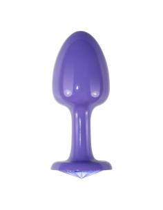 Plug Anal de Metal Púrpura Rosebud con Joya Azul 2