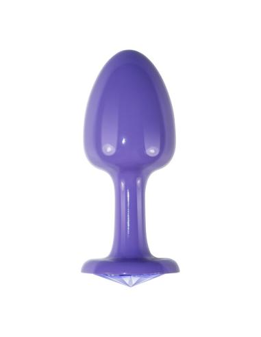 Plug Anal de Metal Púrpura Rosebud con Joya Azul