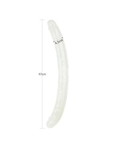 Dildo Doble Lumino Luz Azul 18.5