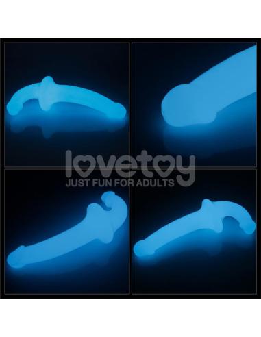 Dildo doble Lumino Play Luz Azul 10.5