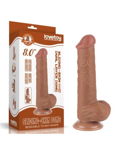 Dildo con Piel Retractil Skin 8 Bronceado