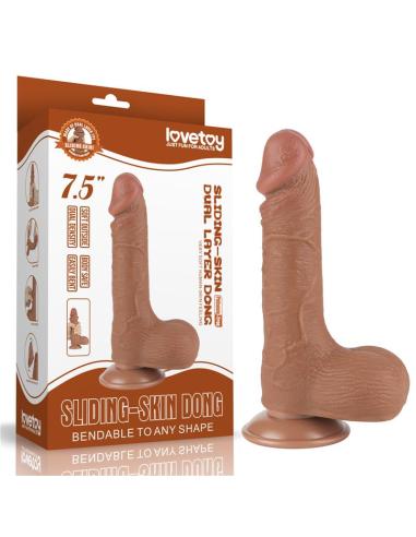 Dildo con Piel Retractil 7.5 Bronceado