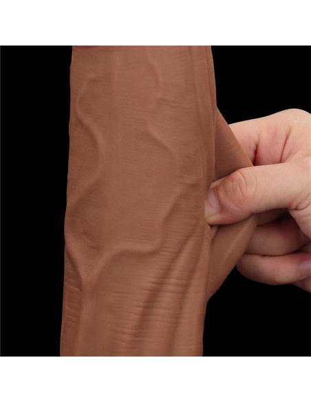 Dildo Dual Density Piel Deslizante Retractil 12