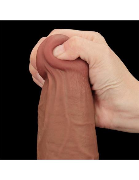 Dildo Dual Density Piel Deslizante Retractil 13.5