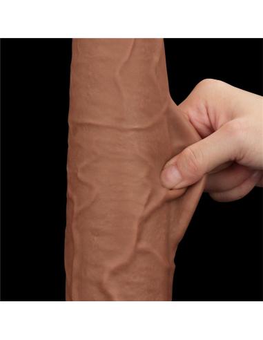 Dildo Dual Density Piel Deslizante Retractil 13.5