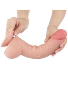 Dildo Dual Density Piel Deslizante Retractil 9.5 2