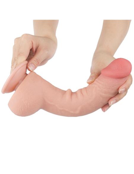 Dildo Dual Density Piel Deslizante Retractil 9.5