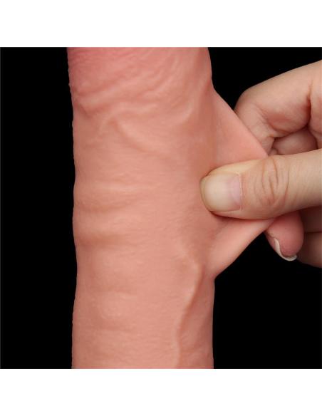 Dildo Dual Density Piel Deslizante Retractil 9.5