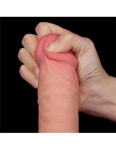 Dildo Dual Density Piel Deslizante Retractil 9.5
