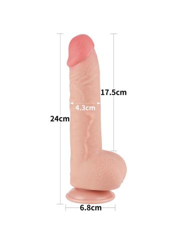 Dildo Dual Density Piel Deslizante Retractil 9.5