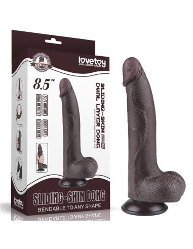 Dildo Dual Layer Piel Deslizante Retractil 8.5