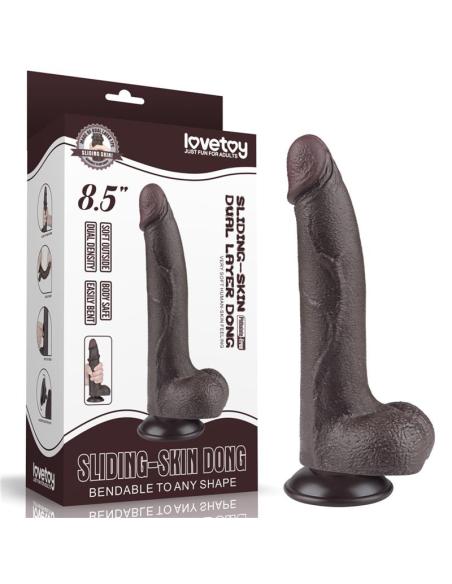 Dildo Dual Layer Piel Deslizante Retractil 8.5