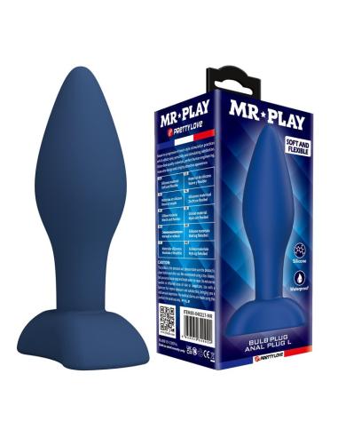 Mr play - plug anal cónico silicona azul l
