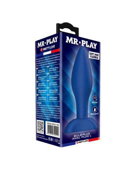 Mr play - plug anal cónico silicona azul l