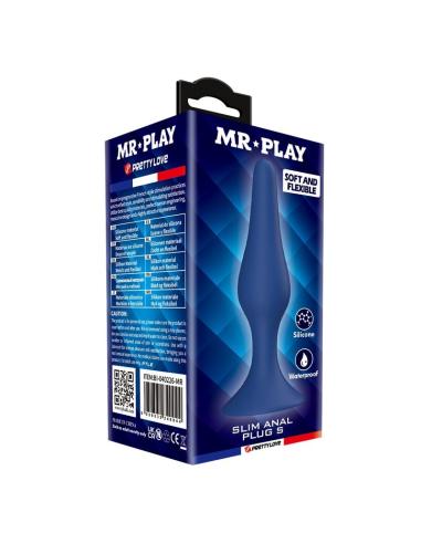 Mr play - plug anal silicona azul slim talla s