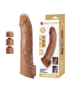 Pretty love - funda extensora para pene ajustable 26 cm ø 4 cm color marrón