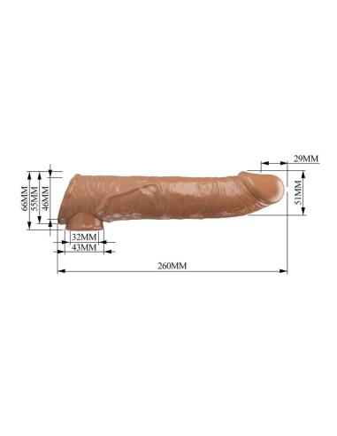 Pretty love - funda extensora para pene ajustable 26 cm ø 4 cm color marrón
