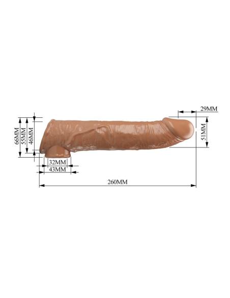 Pretty love - funda extensora para pene ajustable 26 cm ø 4 cm color marrón