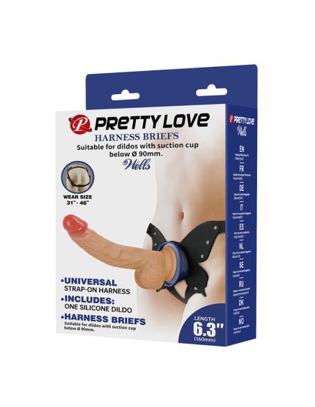 Pretty love - yeti arnés strap-on con dildo y ventosa carne