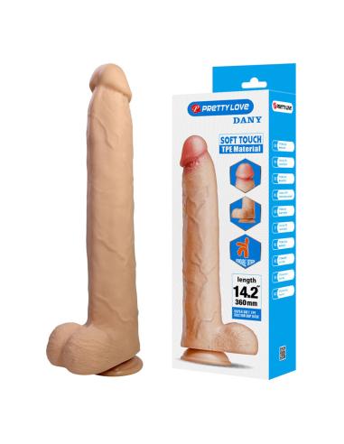 Pretty love - dany dildo realístico flexible con ventosa 36 cm -ø- 5,6 cm