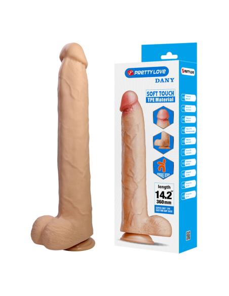 Pretty love - dany dildo realístico flexible con ventosa 36 cm -ø- 5,6 cm