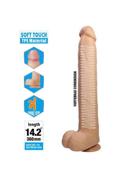 Pretty love - dany dildo realístico flexible con ventosa 36 cm -ø- 5,6 cm